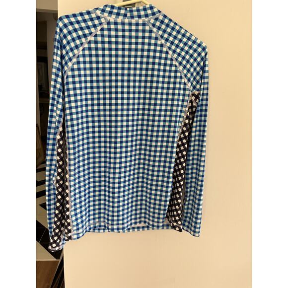 Draper James Lands End Womens XXL Water Shirt Rash Guard Gingham Pool Beach - Picture 7 of 9